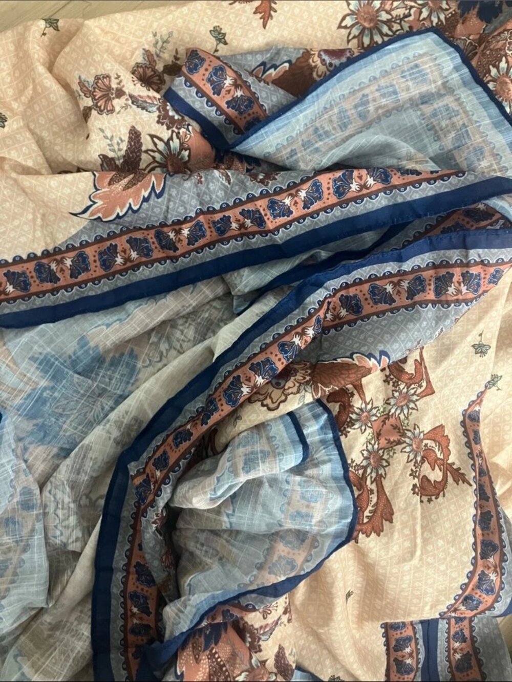Zimmermann Cream Maxi Dress with Blue & Brown Paisley Border - Picture 8 of 8